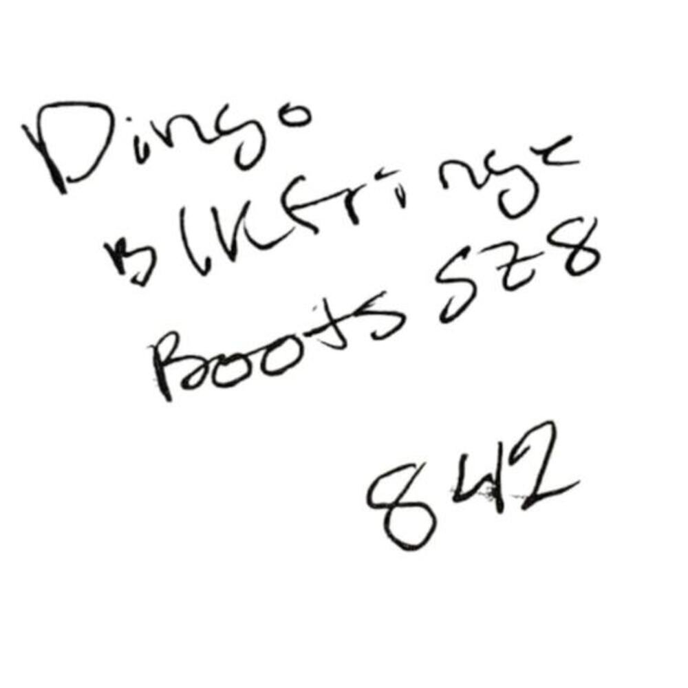 Dingo Black Suede Leather Western Hassie Cowboy Fringe Boots Size 8 New - Picture 6 of 9